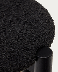 Nebai Стул из черной ткани букле и массива дуба с черной отделкой