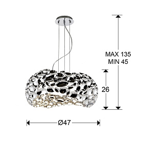 Подвесной светильник Narisa Ø47 5L хром