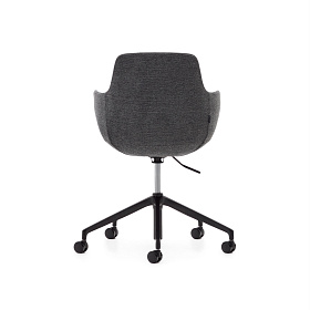 Рабочее кресло Tissiana темно-серого цвета, алюминиевые ножки с черной матовой отделкой