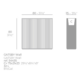 Кашпо Gatsby wall 80x25x80