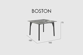 Обеденный стол Boston CARBON MATTE керамика 100х100