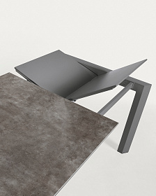 Стол Atta 120 (180) x80 антрацит керамика Vulcano Ash