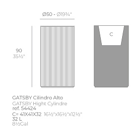 Кашпо Gatsby cylinder ø50x90