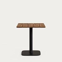 Барный стол Saura из черного металла со столешницей орехового цвета
