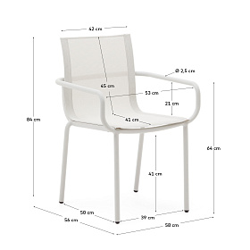 Galdana Штабелируемый садовый стул из белого алюминия