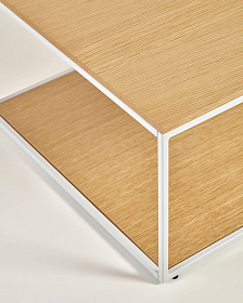 Yoana Журнальный столик из шпона дуба и белого металла 110 x 60 см 