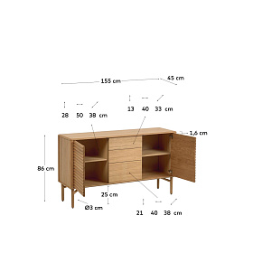 Сервант Lenon из древесины дуба 152 x 86 cm