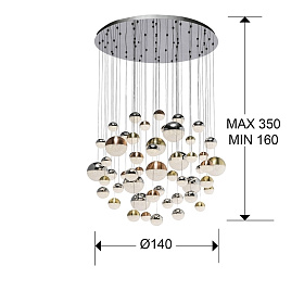 Подвесной светильник Sphere Ø140 55L BLUETOOTH цветной