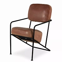 Кожаное кресло Seltan коричневого цвета