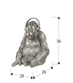 Фигура среднего размера Orangutan Music серебристая