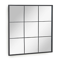 Зеркало настенное Ulrica черное металлическое 80 x 80 см
