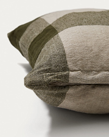 Solin Чехол на подушку из льна и хлопка в зеленую клетку, 50 x 50 см