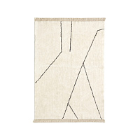 Mijas Ковер черно-белый из хлопка 160 x 230 см
