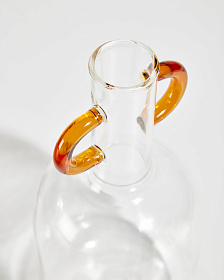Yumalay Ваза из прозрачного и оранжевого стекла 14,5 см