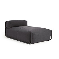 Пуф-шезлонг со спинкой  Square темно-серого цвета для садового модульного дивана 165 x101см